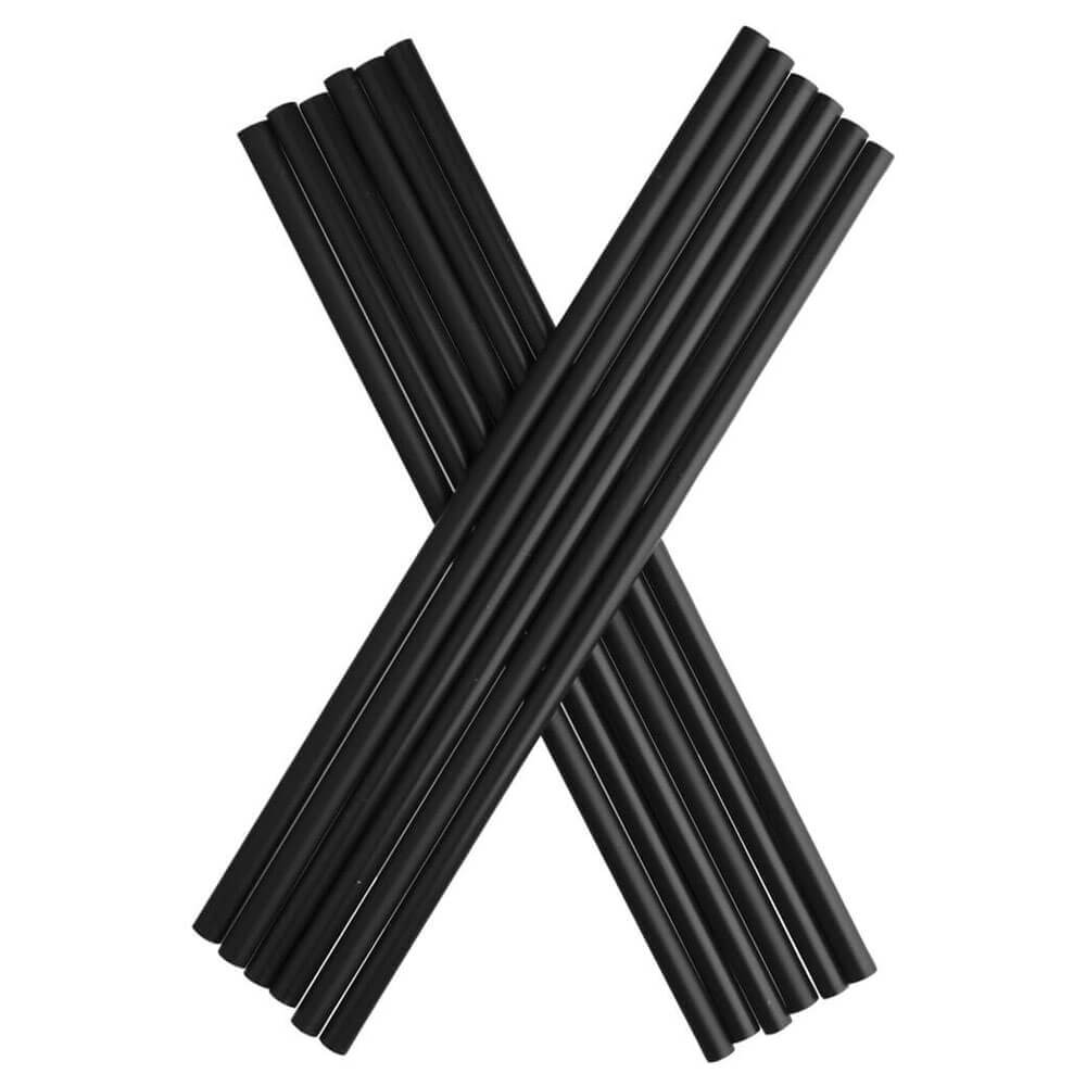 Pajitas reutilizables de plástico (6 x 200 mm) - negras (135 uds)