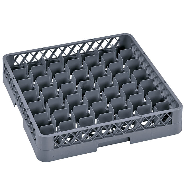 Cesta para lavavajillas básica de 49 compartimentos, gris (Rack 98) - 50 x 50 x 10 cm