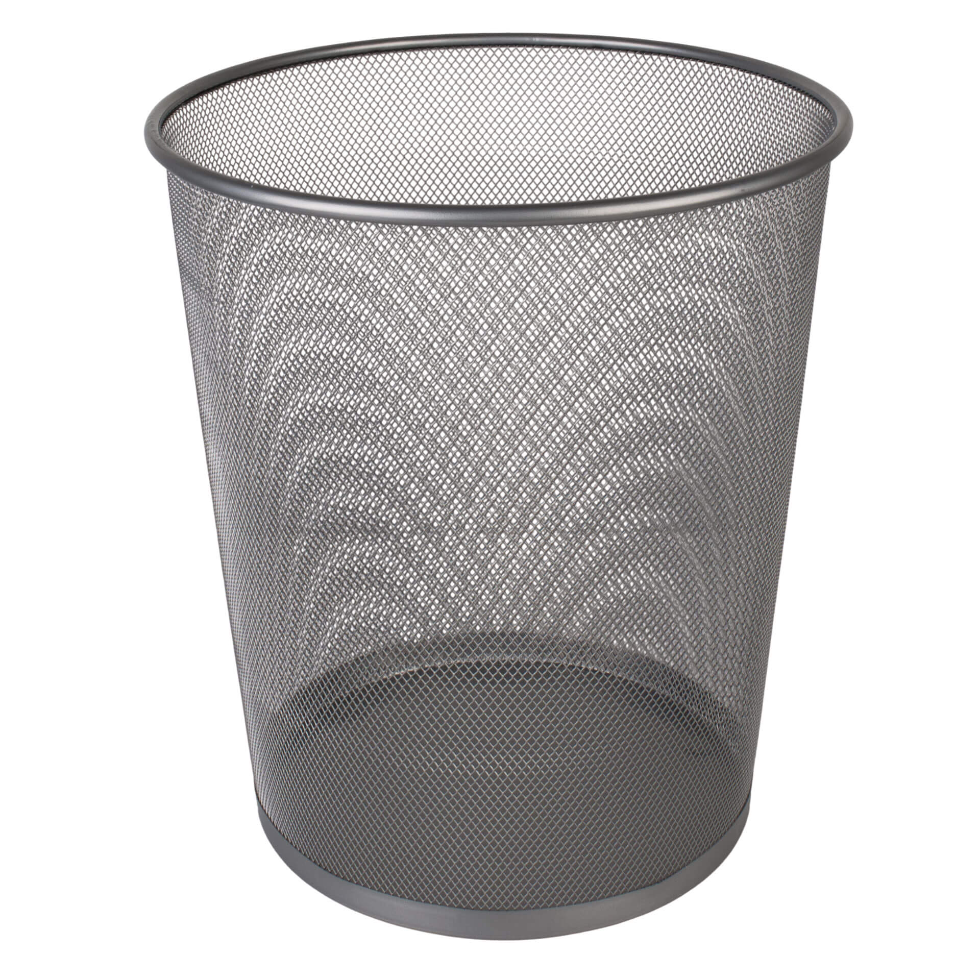 Papelera de metal, 18 l - color plateado