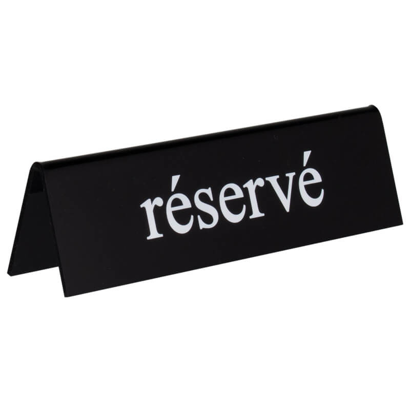 Portacartas de mesa de plástico blanco y negro - réservé