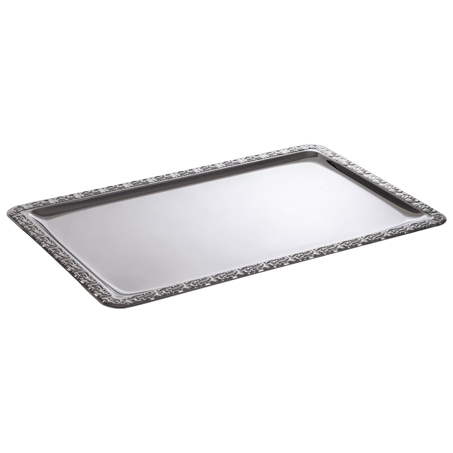 Bandeja GN 1/1 con borde decorativo, acero inoxidable - 54 x 34 cm