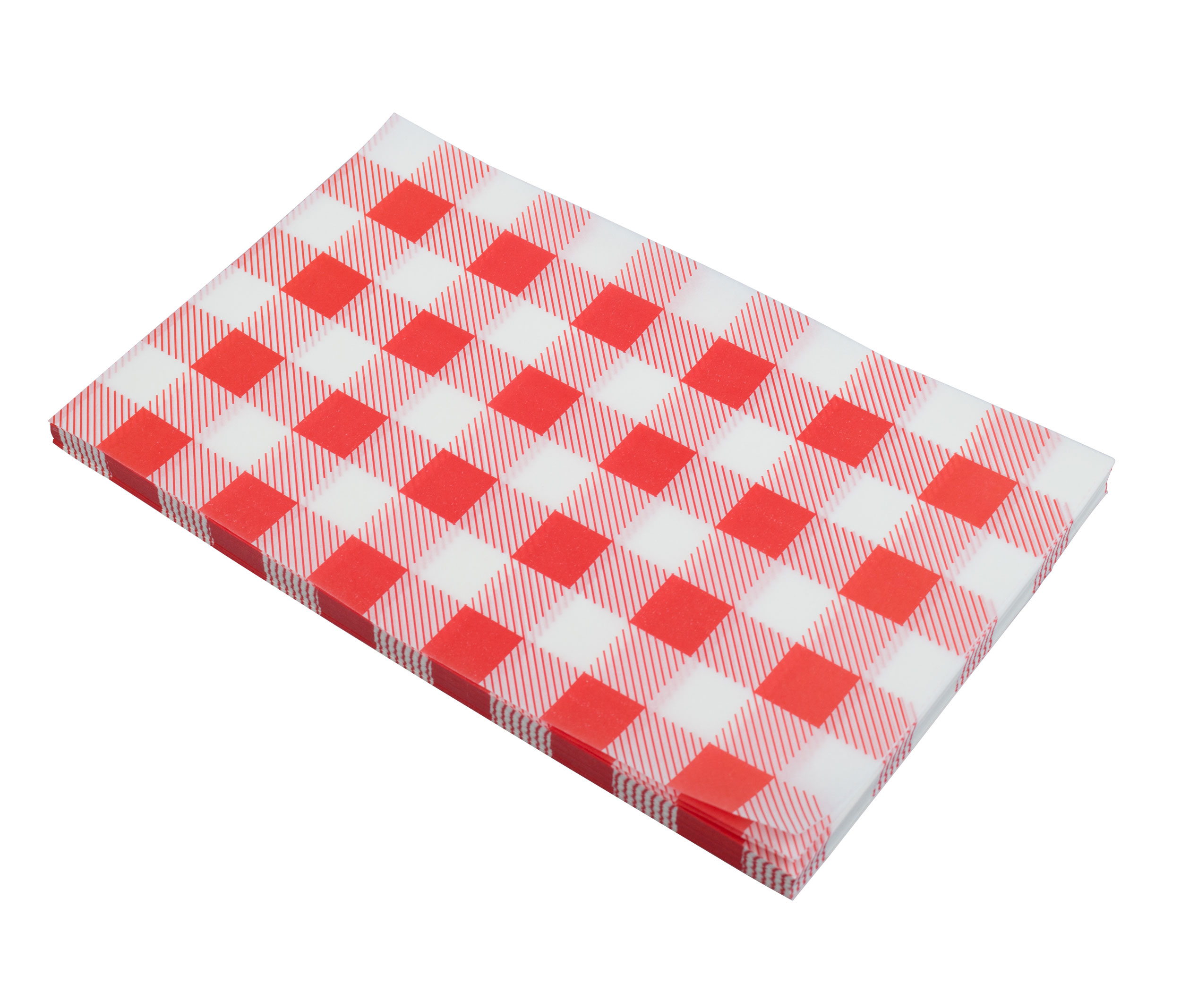 Papel de embalaje resistente a la grasa, cuadros rojos - varios tamaños (200 uds)