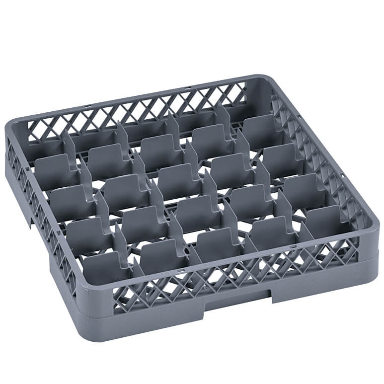Cesta para lavavajillas básica de 25 compartimentos, gris (Rack 98) - 50 x 50 x 10 cm