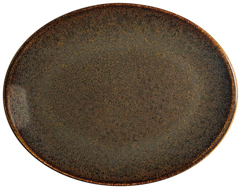 Plato Bonna Ore Tierra Moove ovalado 31 x 24 cm marrón - 6 ud