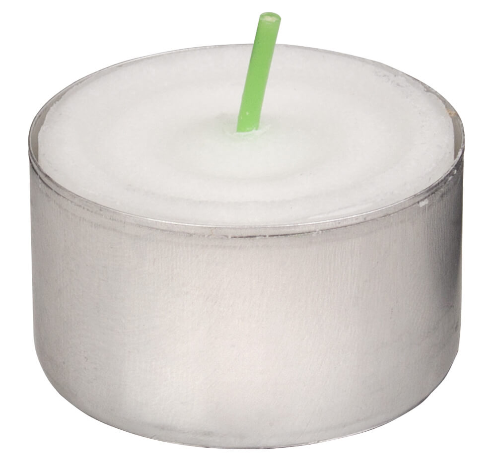 Velas para tazas de té, Gies, 8 horas, 25 x 39 mm, blancas (250 uds)