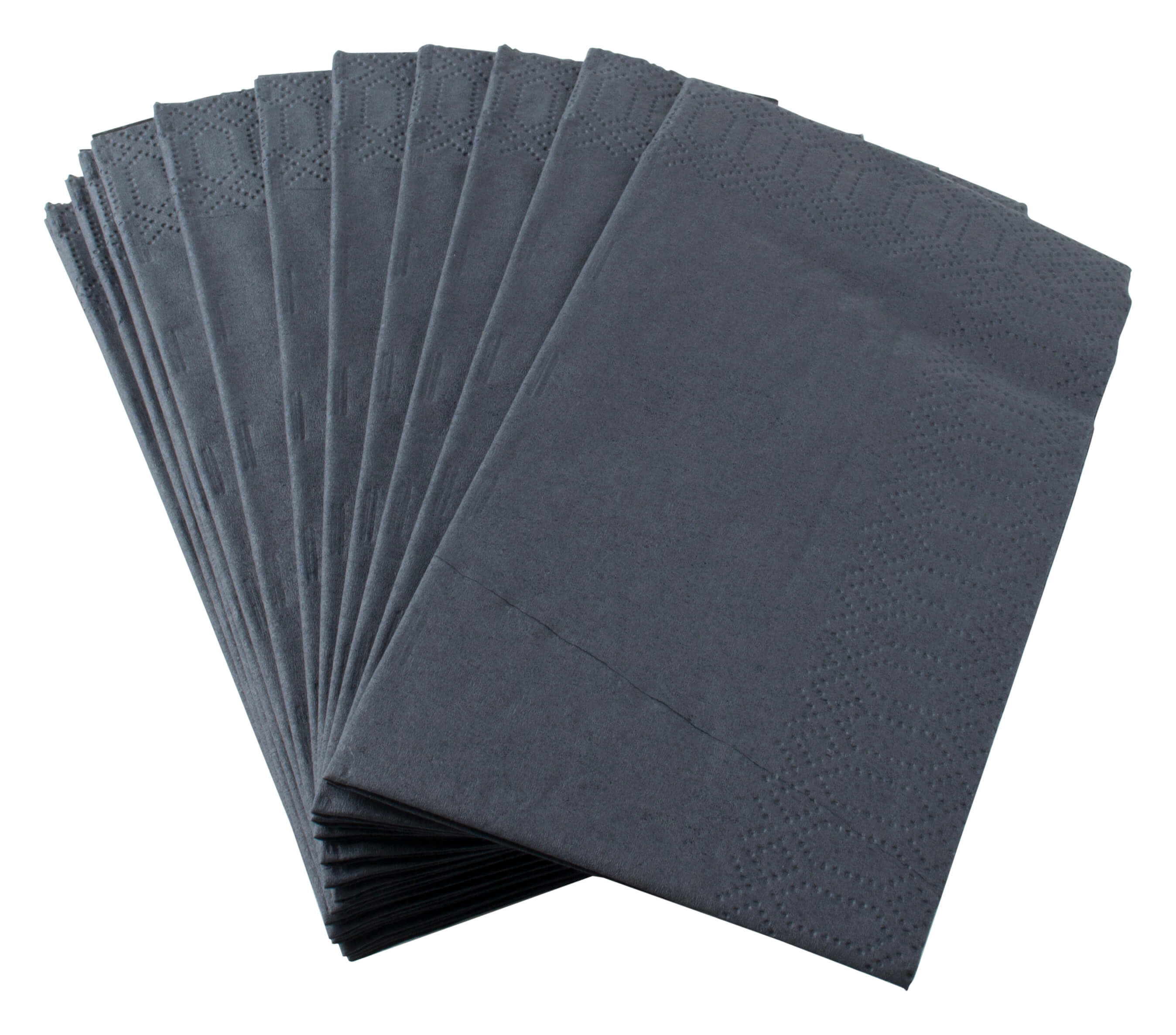 Servilletas, Duni, 33 x 33 cm, pliegue 1/8, 3 capas, negro - 250 uds.