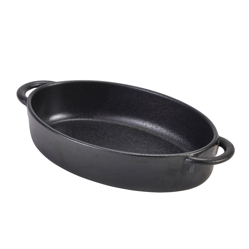 Cuenco ovalado Forge de gres con aspecto de hierro fundido – 17,5 x 11,5 x 4 cm (6 uds)