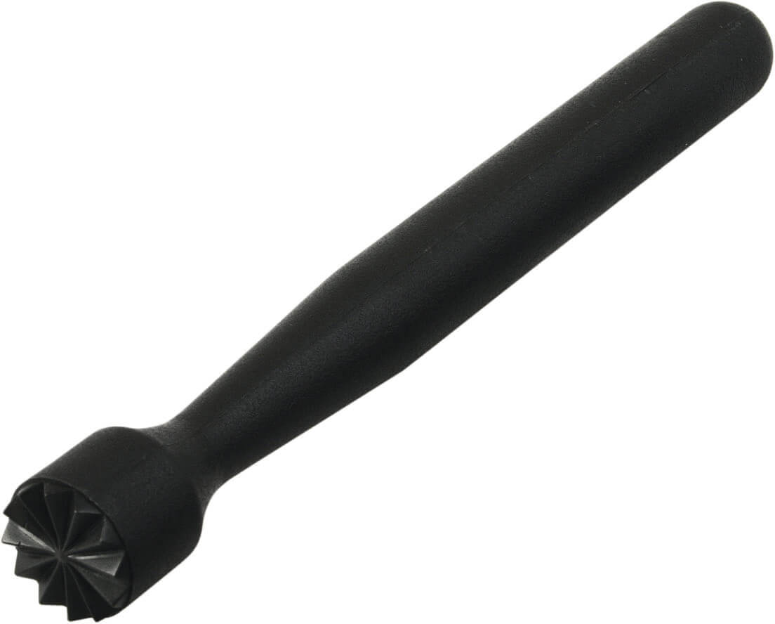 Machacador, plástico, extremo en forma de estrella - negro (20 cm)