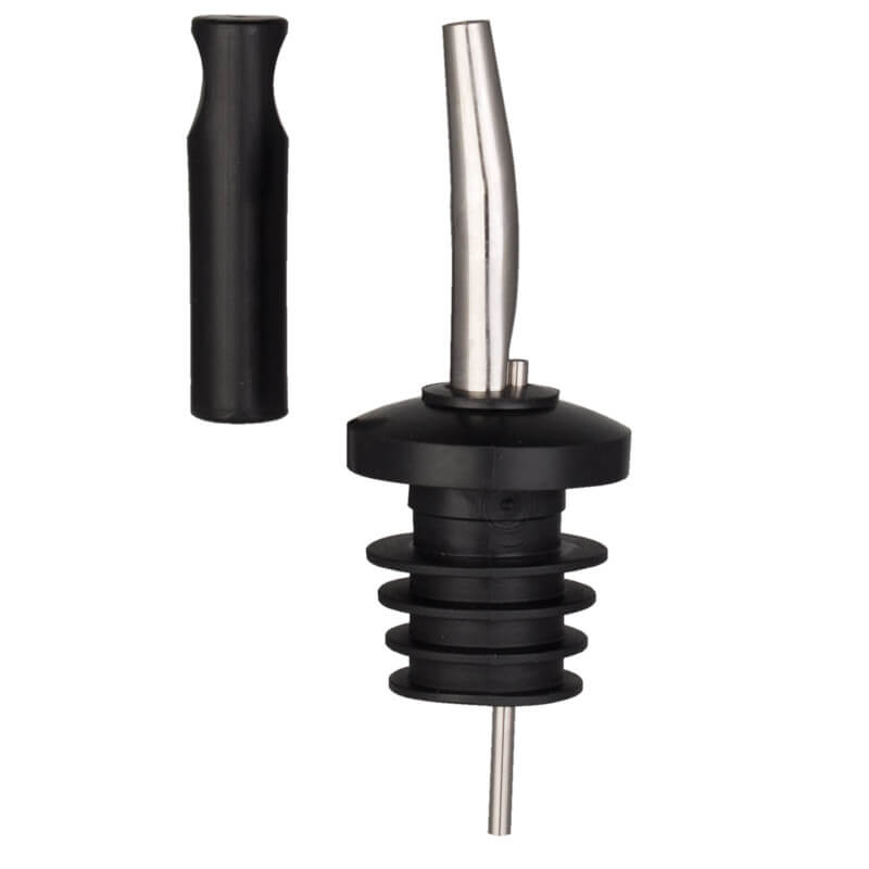 6 vertedores de 1/2 galón + tapón antipolvo para vertedor negro - acero inoxidable, grande