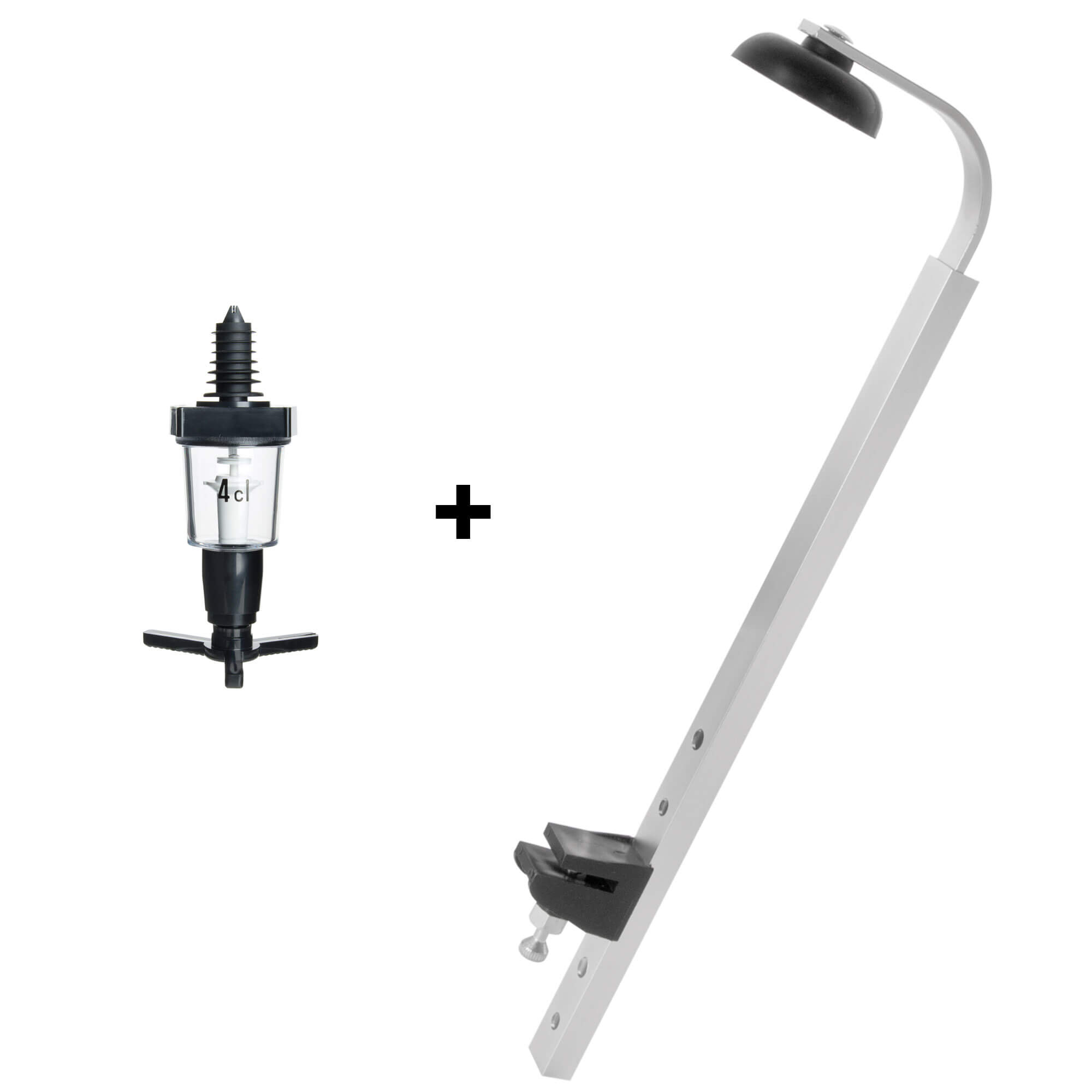 Soporte de pared para botellas con dosificador de 4 cl