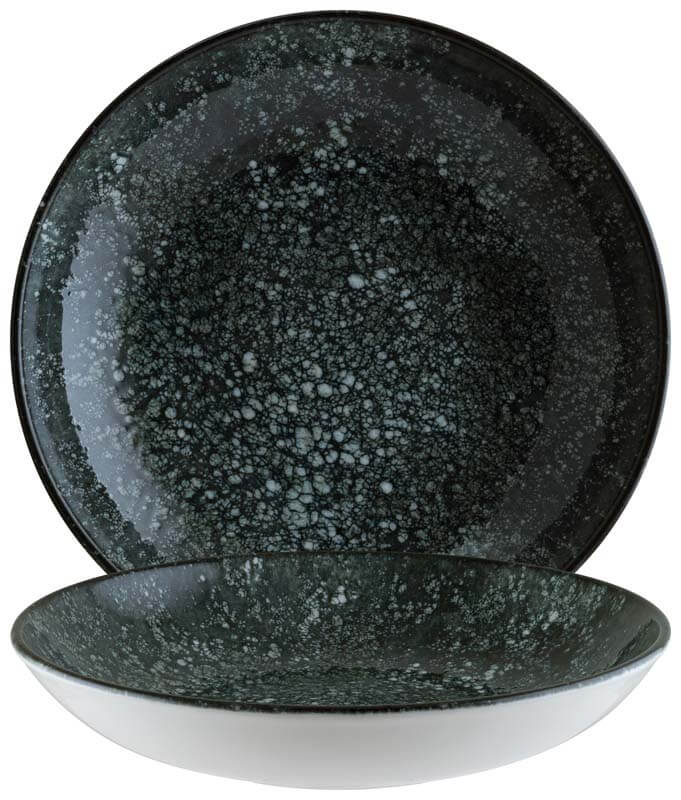 Bonna Cosmos Black Bloom Plato hondo 25 cm negro - 6 ud