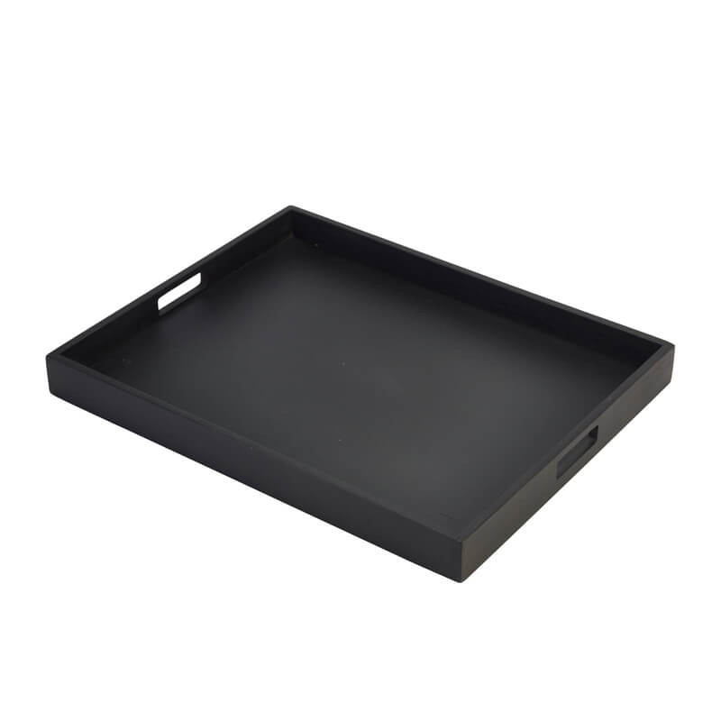 Bandeja de mayordomo, madera de acacia negra - 49 x 38,5 x 4,5 cm