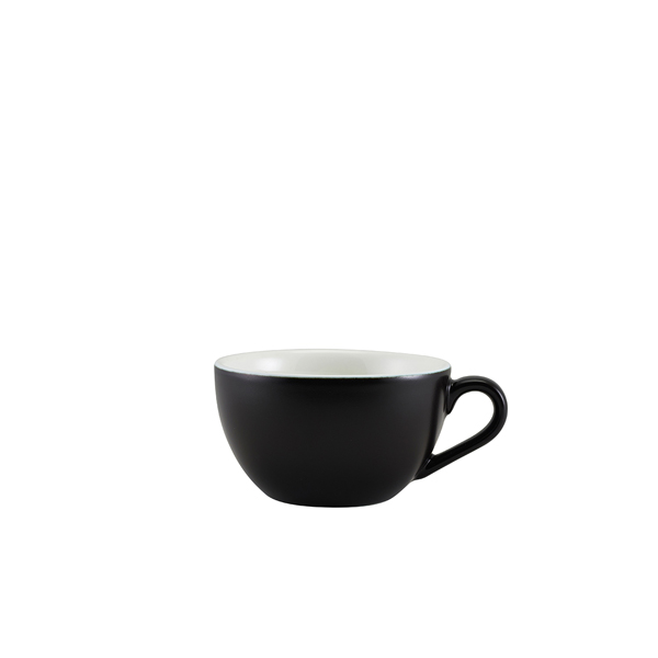 Taza de capuchino de porcelana negra mate – 175 ml (6 uds)