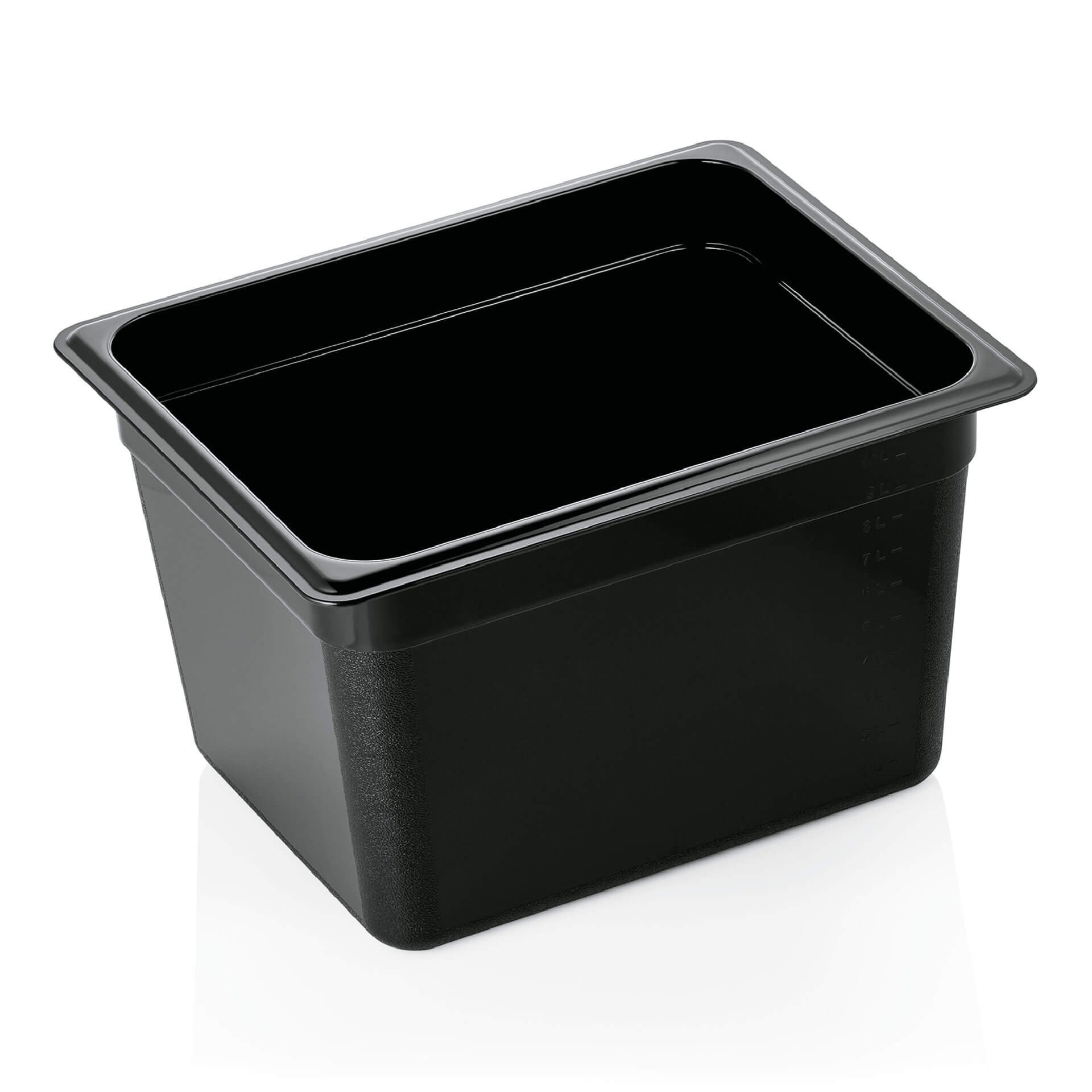 Recipiente Gastronorm GN 1/2, 200 mm de profundidad, PC negro (serie GN 96)