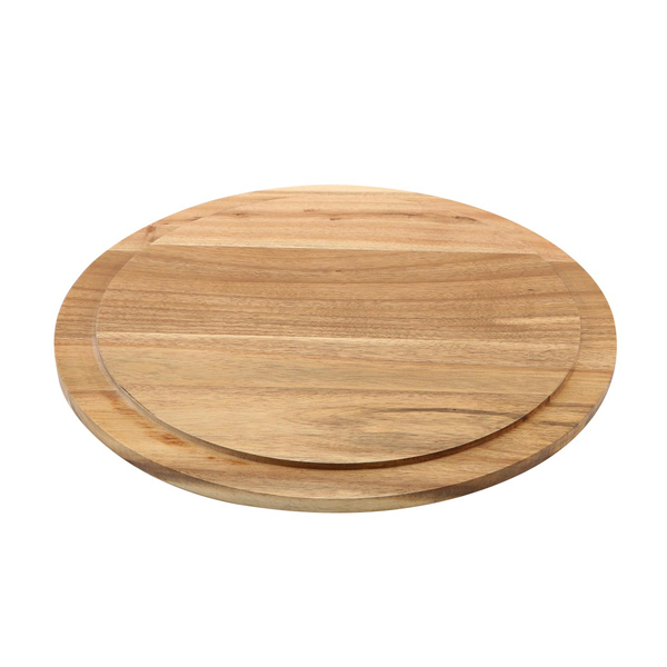 Tabla para tartas / bandeja redonda, madera de acacia - 33 cm