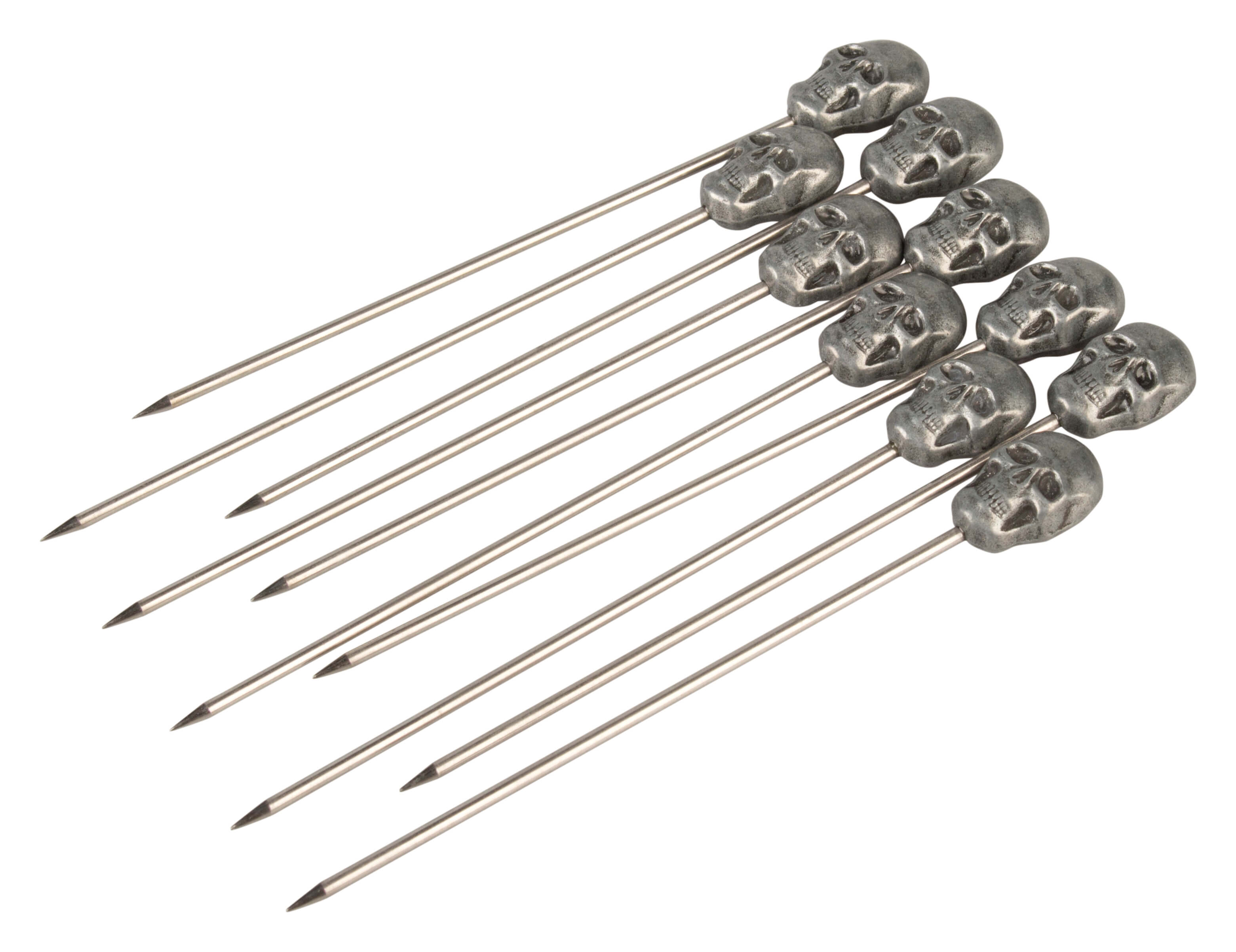 Brochetas para cócteles Skull, metal - 11,3 cm (10 uds)