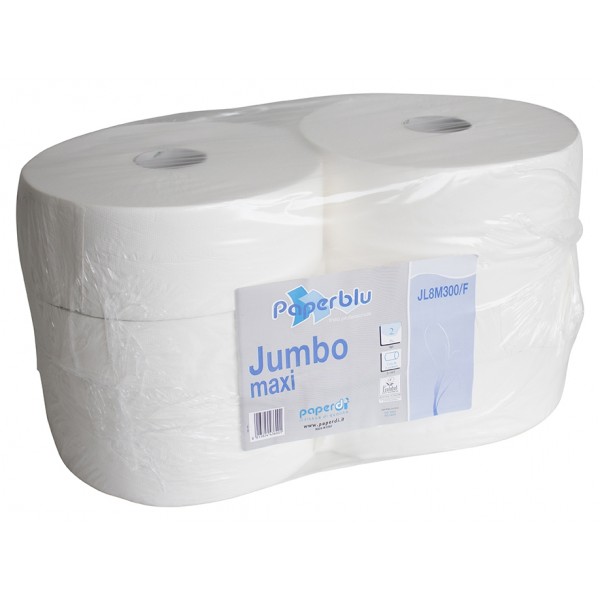 Papel higiénico Jumbo, 2 rollos - blanco brillante (6 uds)