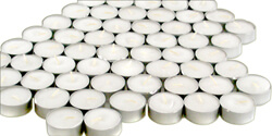 Velas para tazas de té, blancas - 4 horas (100 uds)