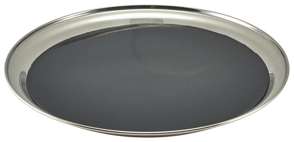 Bandeja antideslizante, acero inoxidable redonda - 30 cm