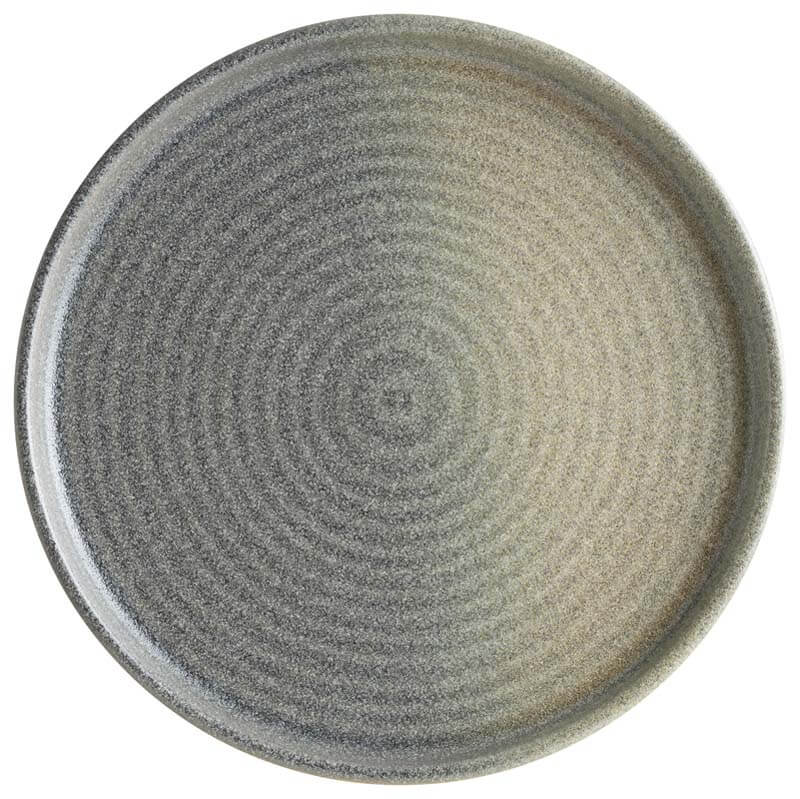 Platos llanos Bonna Hornfels Ripple de 21 cm, color gris - 6 ud