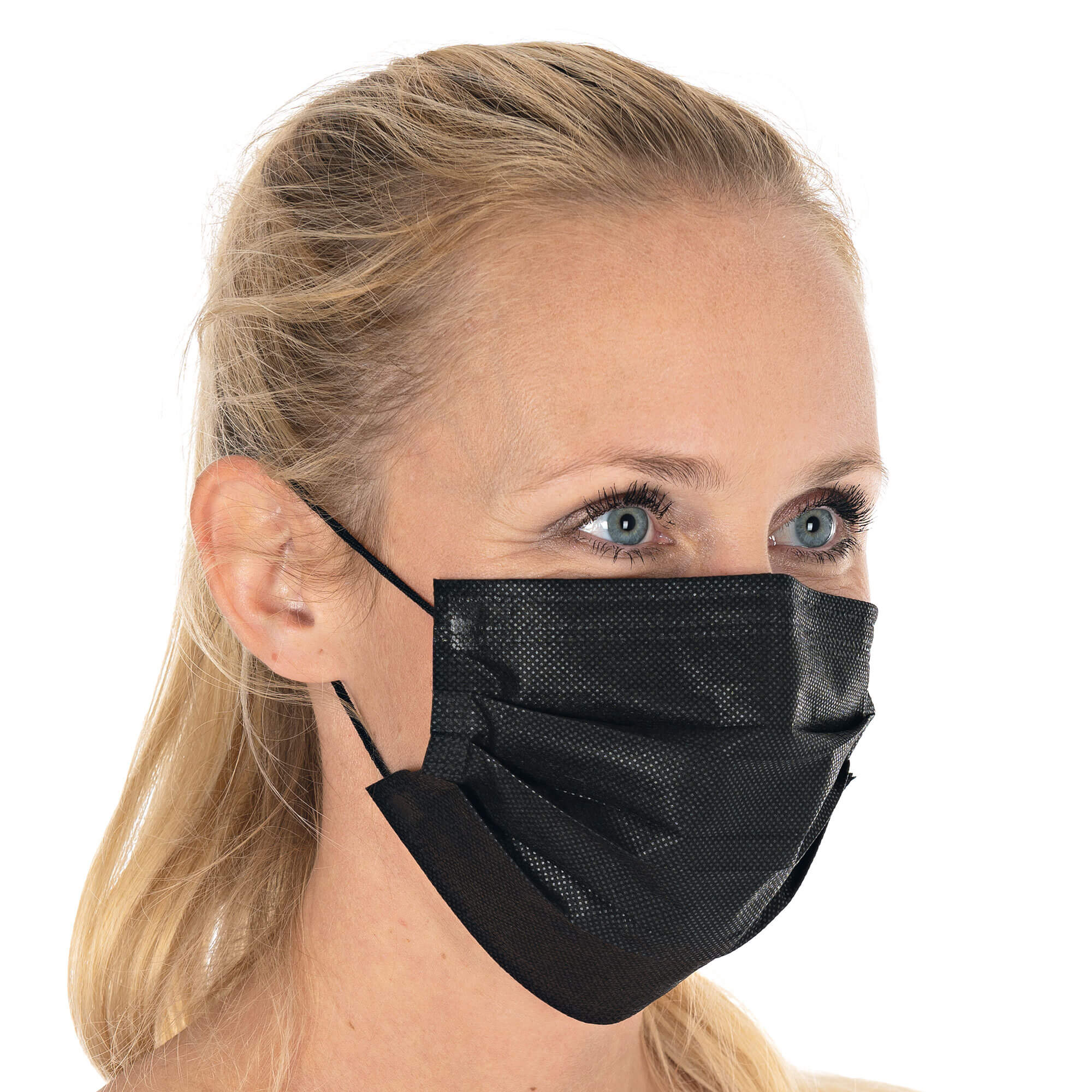 Mascarilla / mascarilla quirúrgica, 3 capas, tipo II (98 %), PP - negro (50 uds)