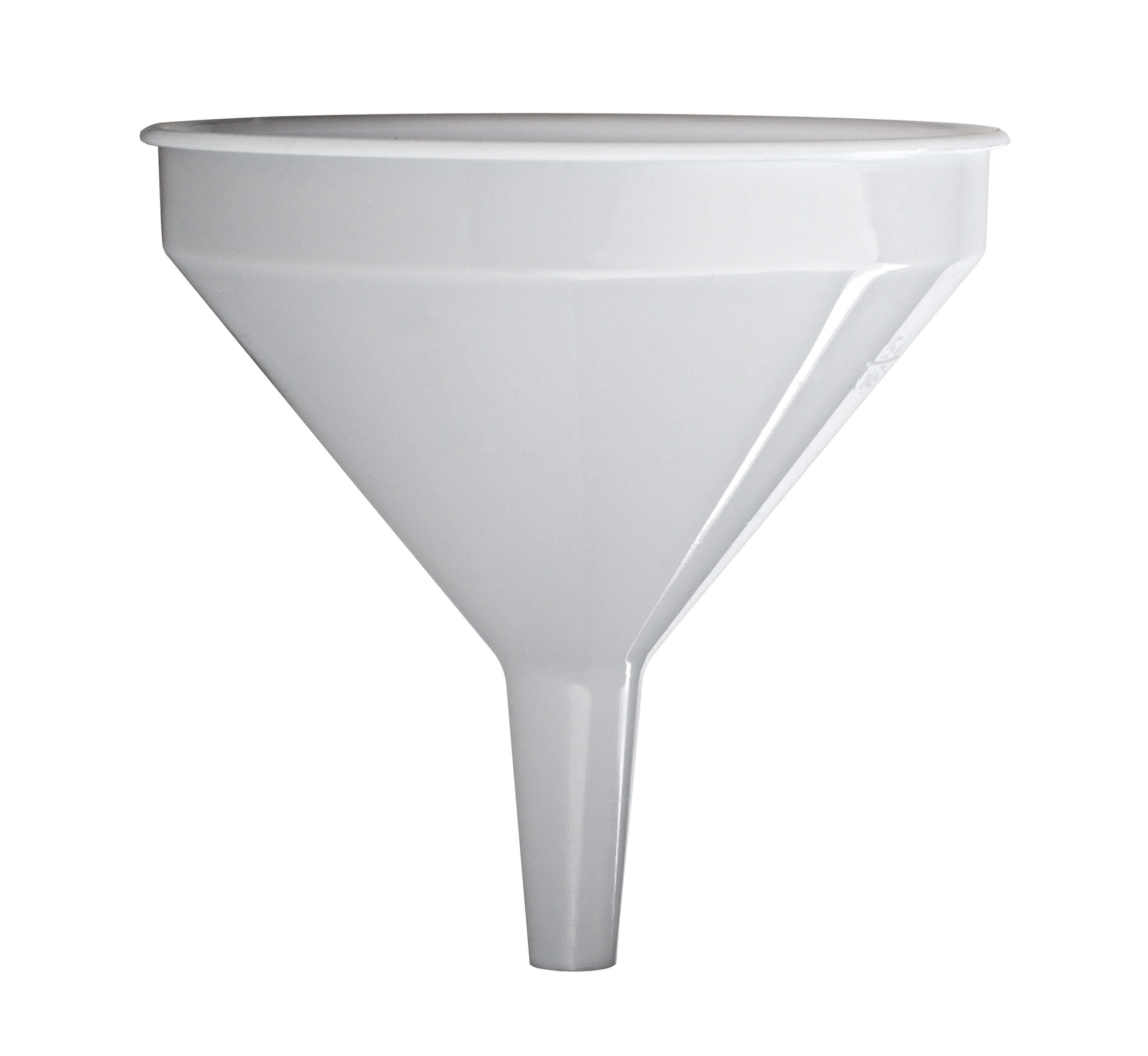 Embudo, plástico blanco - 16 cm