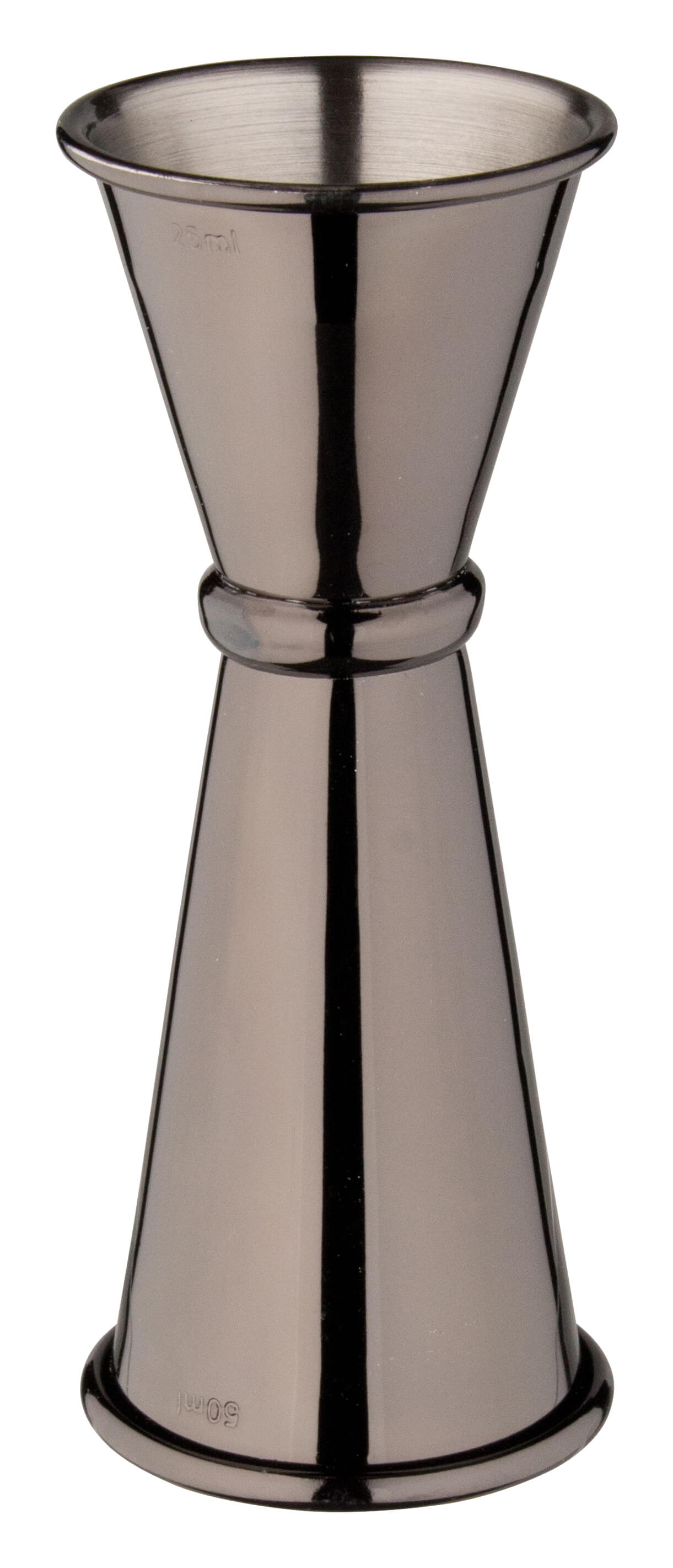Medidor doble, pulido - negro metalizado (25/50 ml)