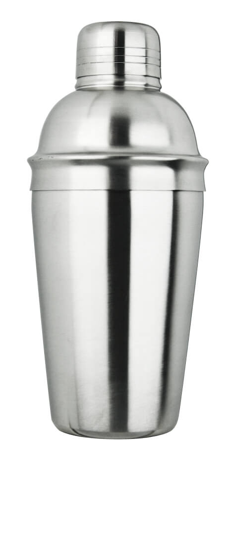 Coctelera, acero inoxidable, tres piezas, mate - 500 ml
