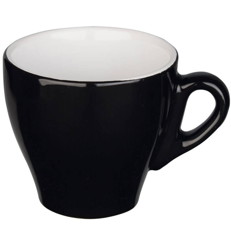 Taza de capuchino negra - 160 ml (6 uds)