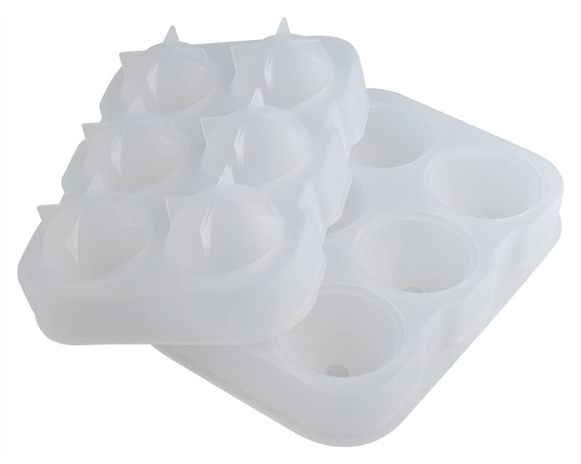 Molde para cubitos de hielo, silicona - 6 bolas (4,5 cm)