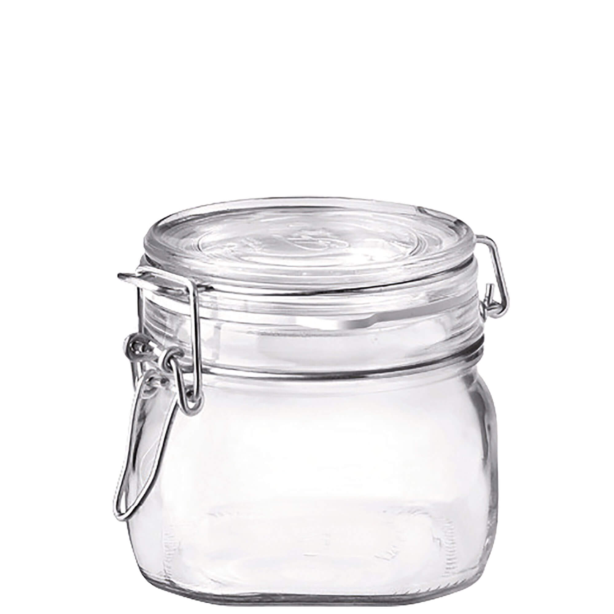 Tarro de cristal con tapa metálica / Tarro para conservas Fido angular - 500 ml