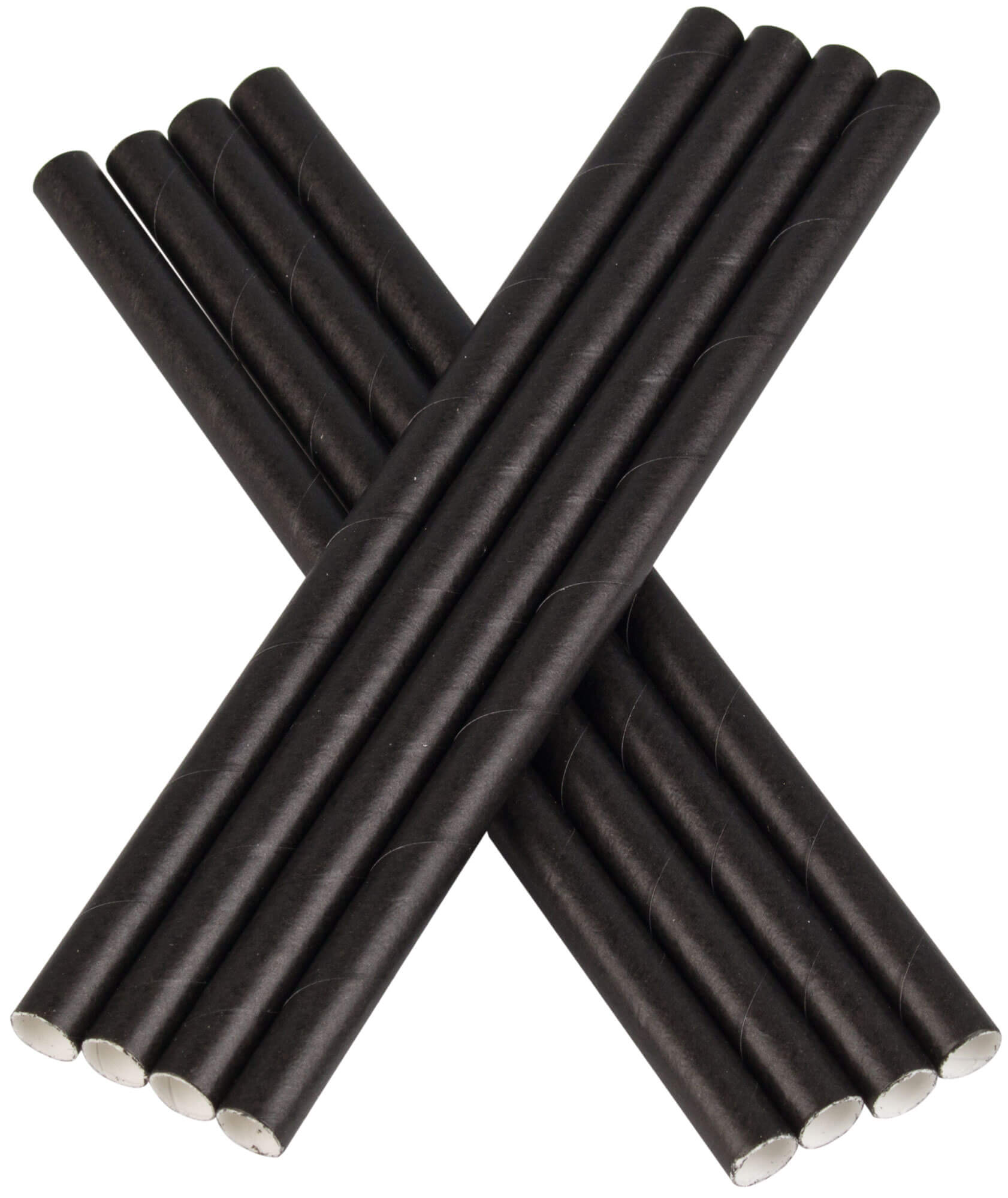 Pajitas, papel (8 x 150 mm), Prime Bar - negro