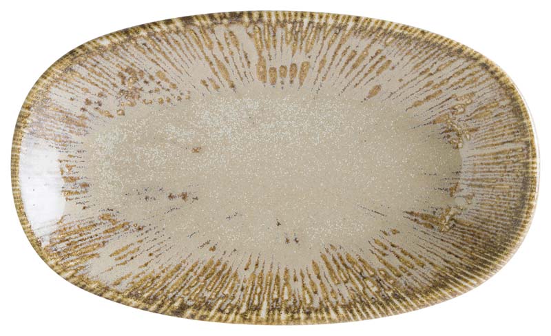 Bonna Snell Bandeja gourmet ovalada 19 x 11 cm, color beige - 12 ud