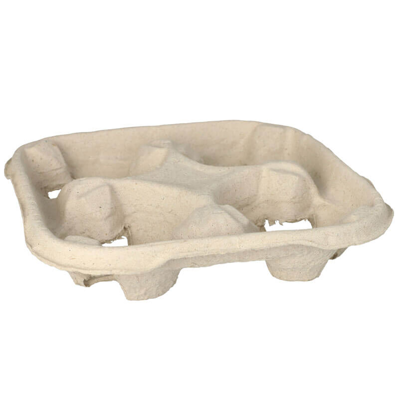 Bandeja de cartón 4,7 x 22,4 x 22,4 cm - para 4 vasos (110 unidades)