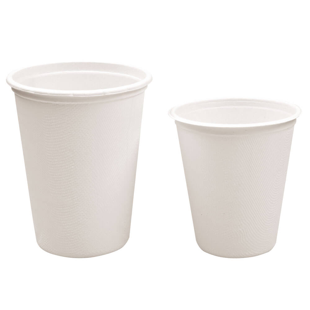 Vasos/tazas de café y tapas, caña de azúcar blanca, varios tamaños