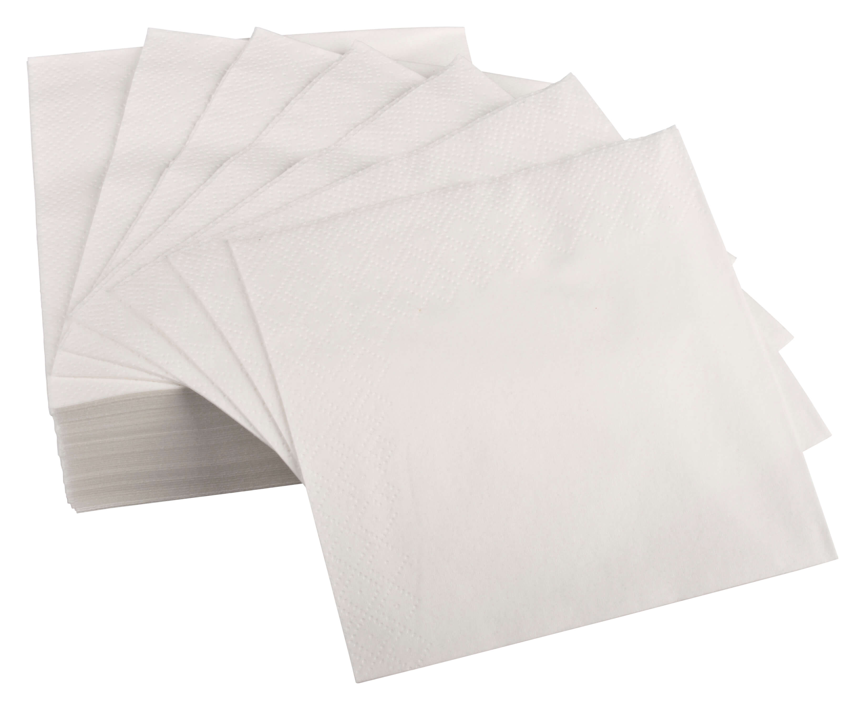 Servilletas de cóctel, 24 x 24 cm, pliegue 1/4, 2 capas, blancas (300 uds)