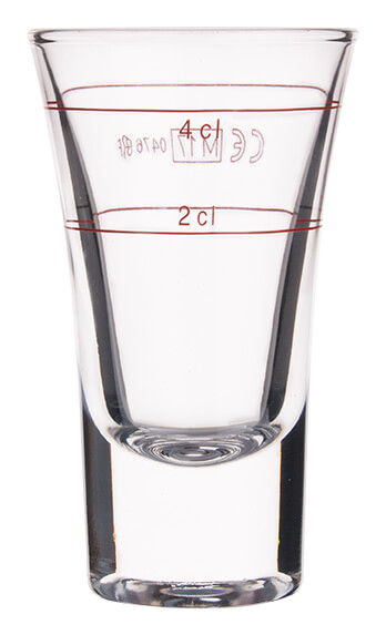 Vaso de chupito Dublino - 57 ml, calibrado 2+4 cl (6 uds)