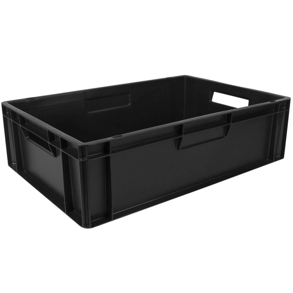 Caja de transporte Euronorm negra - 60 x 40 x 17 cm