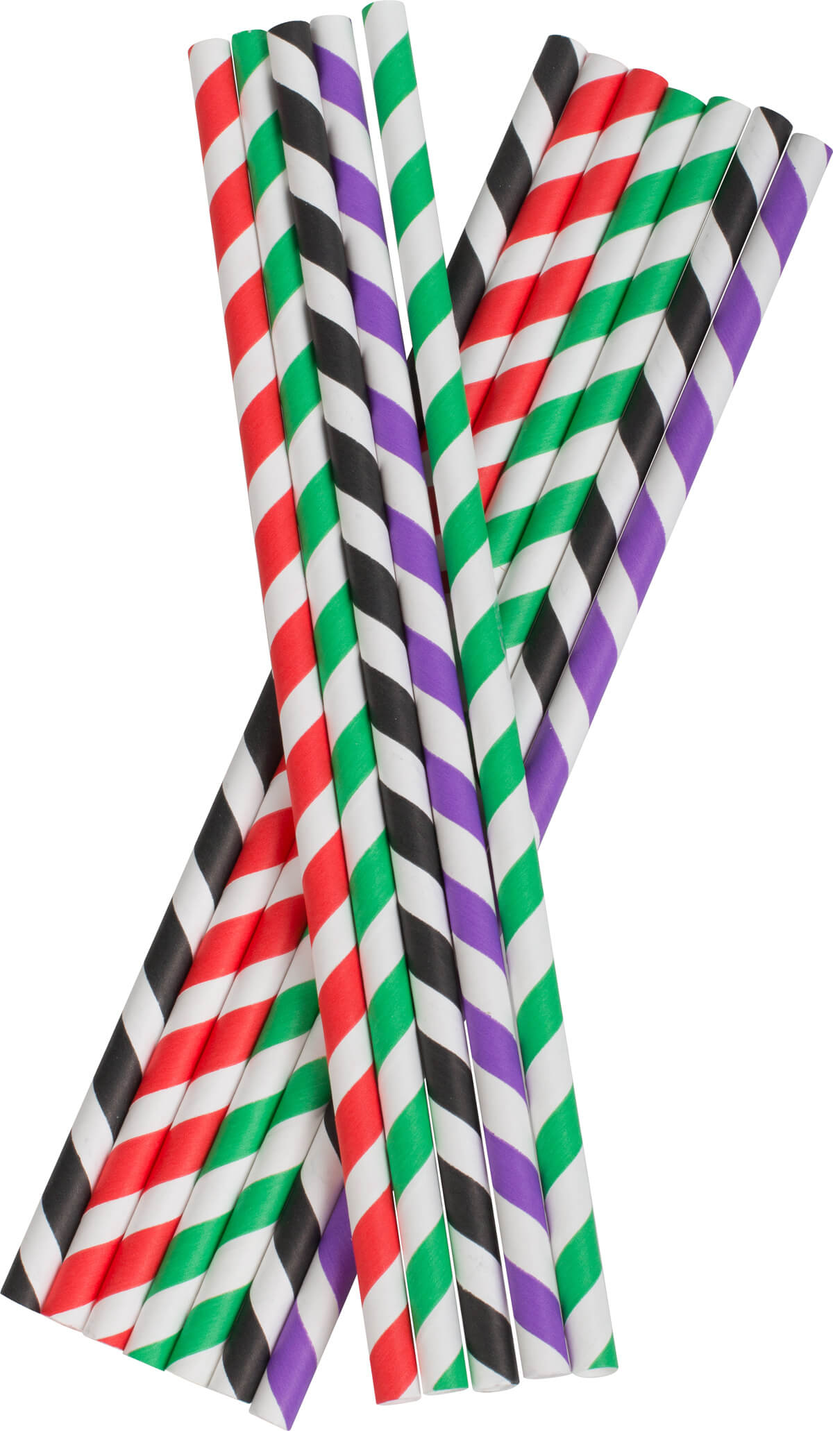 Pajitas, papel (8 x 255 mm) - rayas de colores
