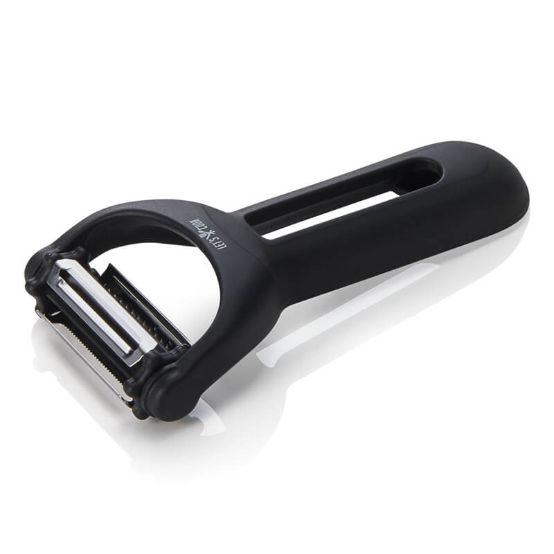 Pelador oscilante / pelador económico, plástico ABS, acero inoxidable - negro