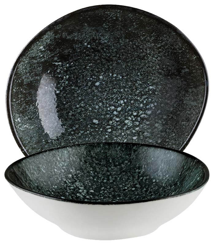 Bonna Cosmos Black Vago Cuencos 18 cm, 47 cl, negros - 12 ud