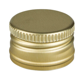 Tapa de 22 mm, color dorado, aluminio, para botellas de cuello recto.