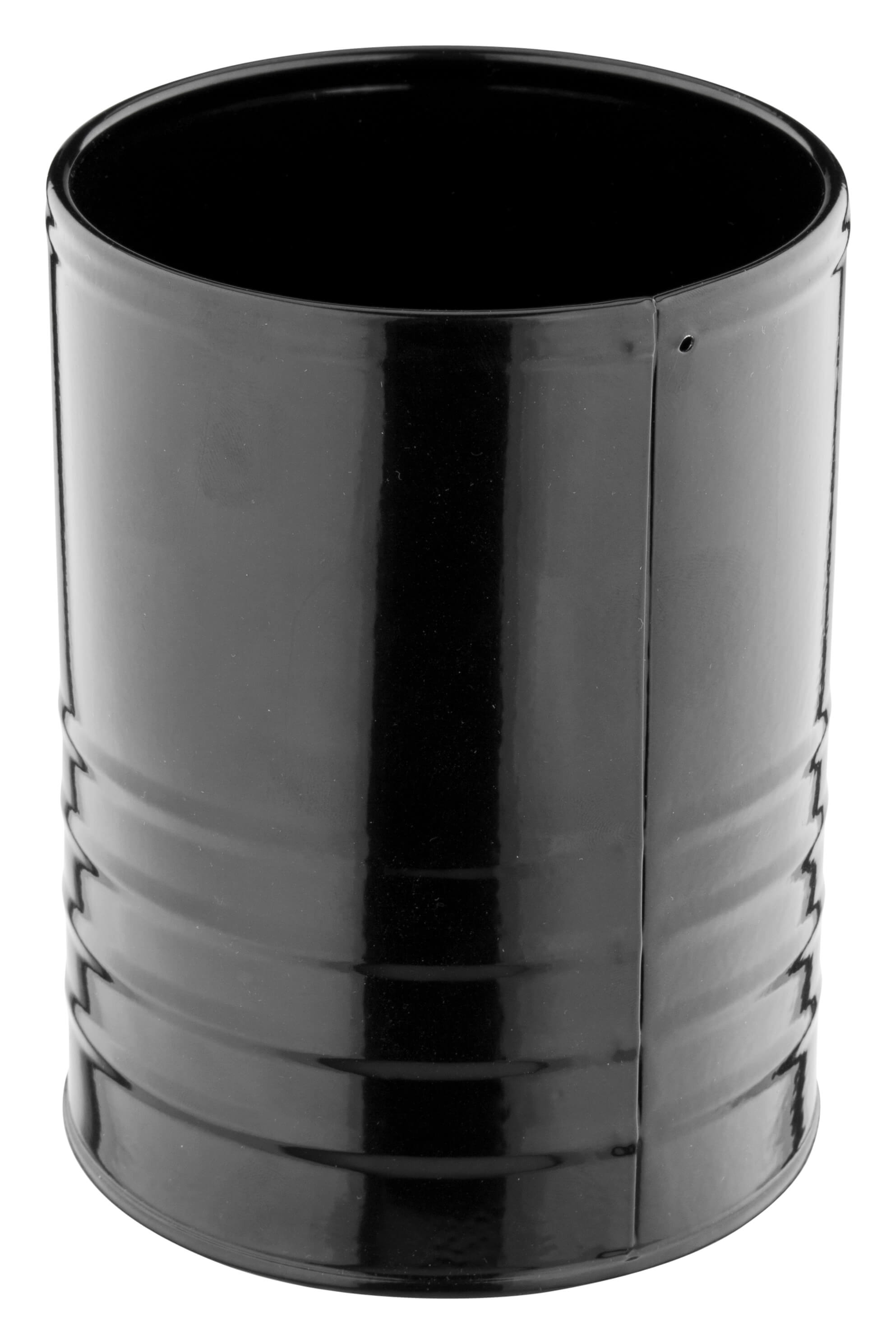 Portacubiertos / lata metálica - negro (14,5 cm)
