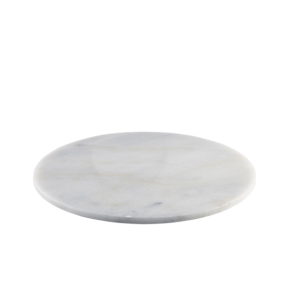 Bandeja redonda de mármol blanco - 33 cm