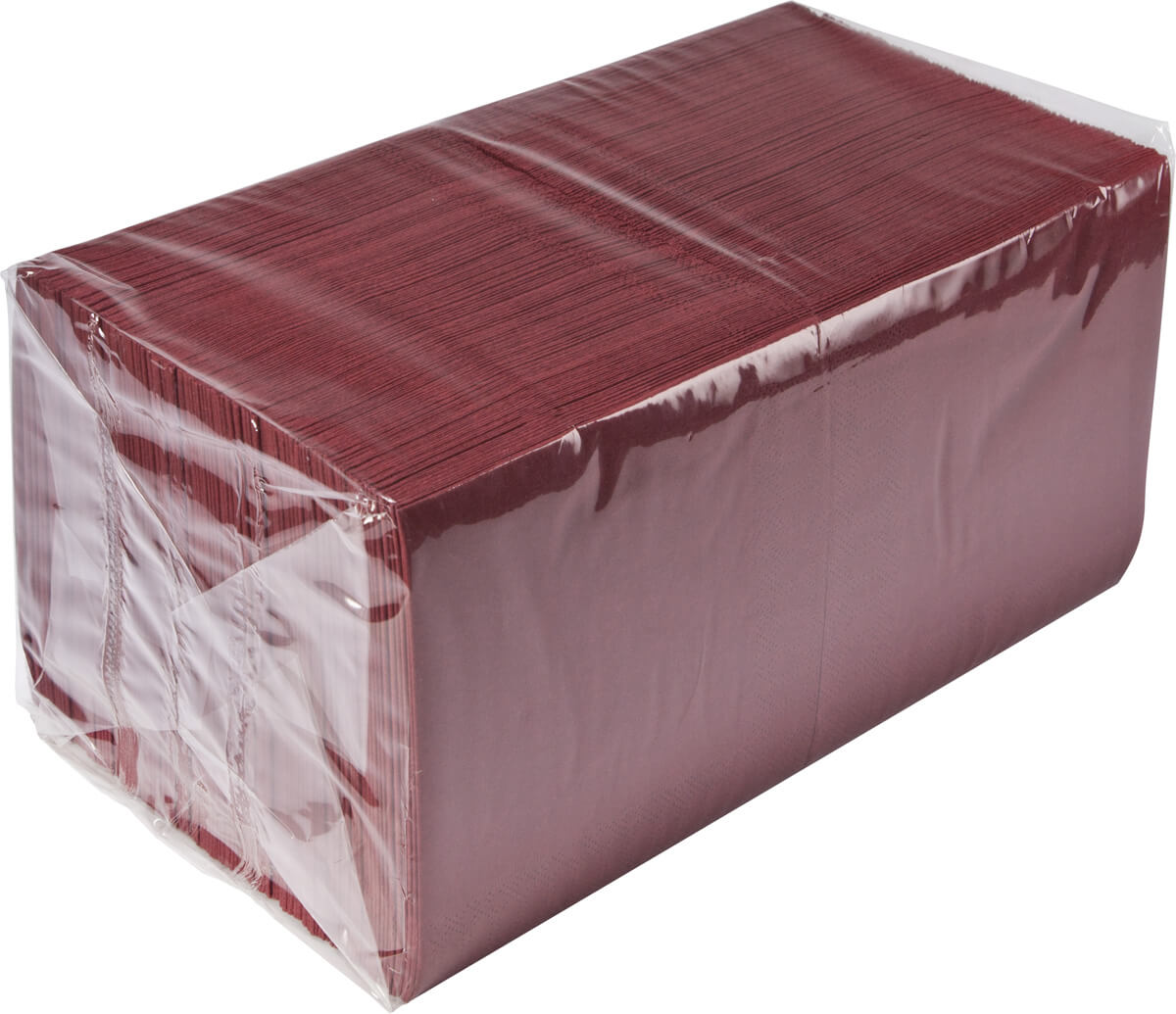 Servilletas de cóctel Duni, celulosa, 3 capas, 24 x 24 cm, burdeos (250 uds)