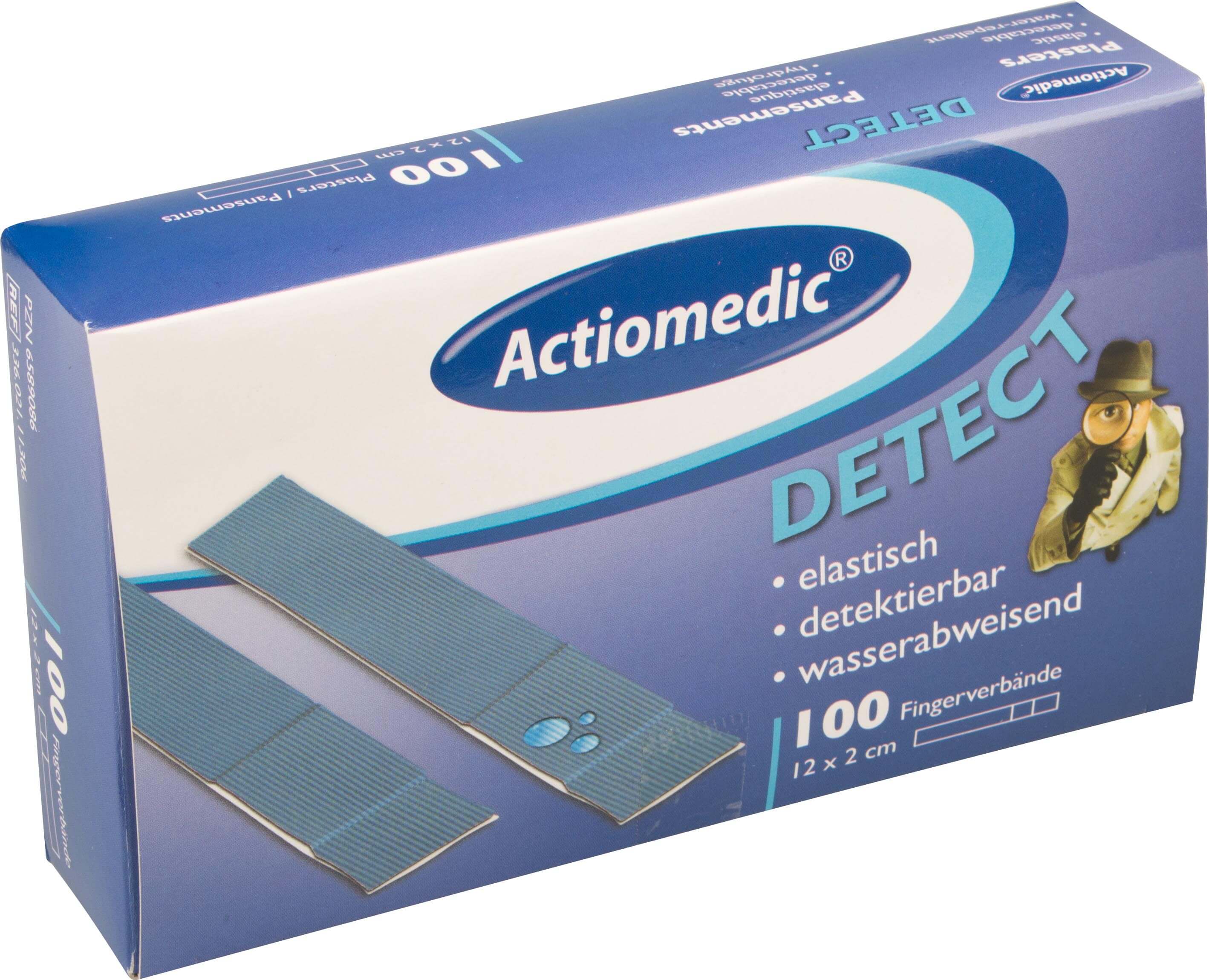 Apósito para dedos, Detect - Actiomedic, 20 mm x 120 mm (100 uds)