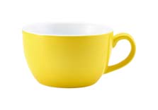 Taza de capuchino de porcelana amarilla – 250 ml (6 uds)