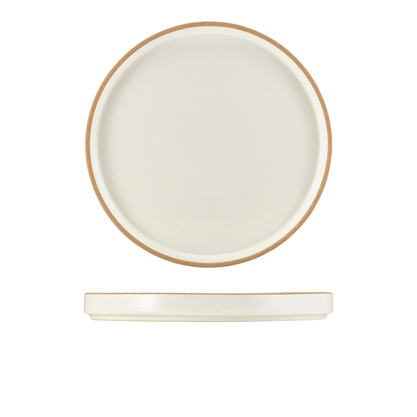 Plato de presentación Kava de loza blanca – 25 cm (6 uds)