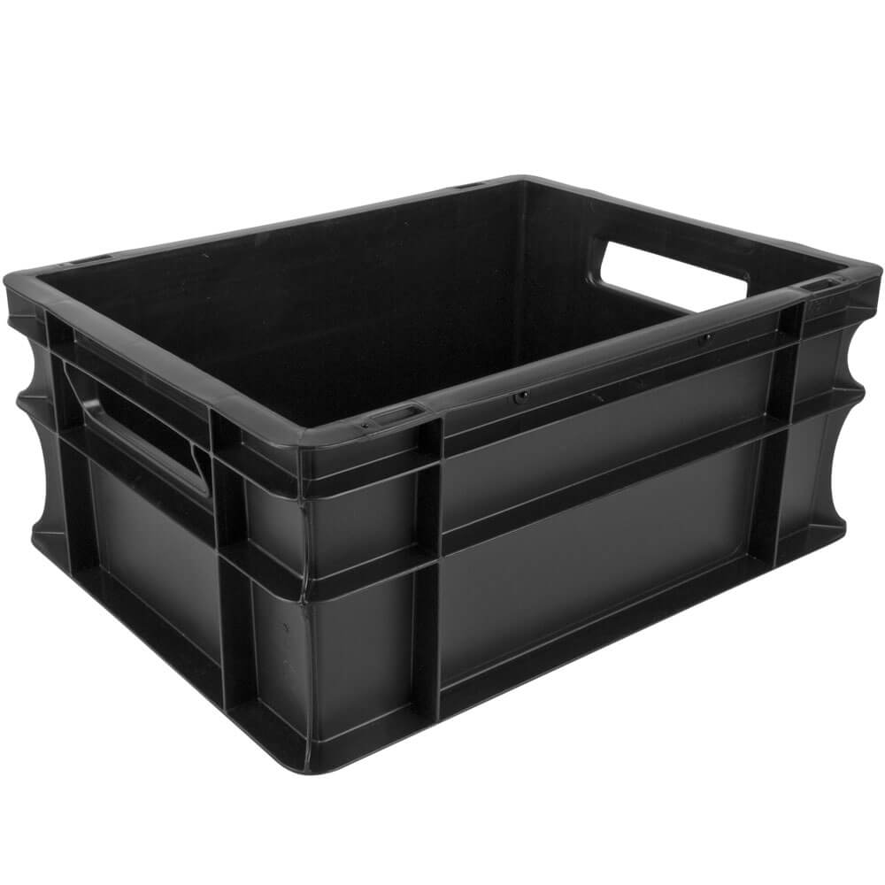 Caja de transporte Euronorm negra - 40 x 30 x 17 cm