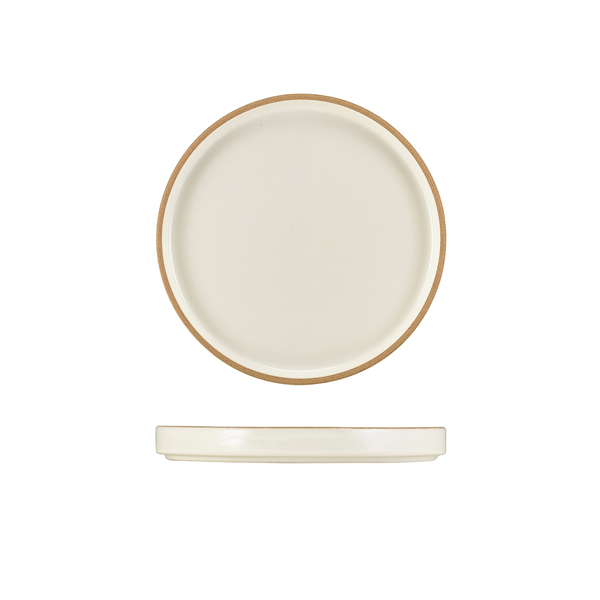 Plato de presentación Kava de loza blanca – 18 cm (6 uds)